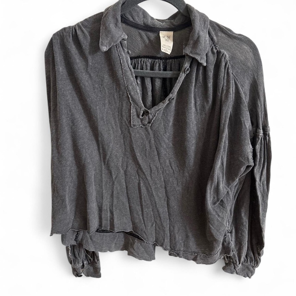 Free People Rush Hour Oversized Linen Top